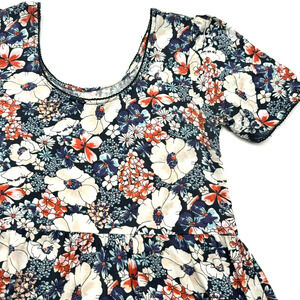 NATURAL LIFE Small Dress Short Sleeve Tiered Ditsy Floral Cottage Boho Peasant‎